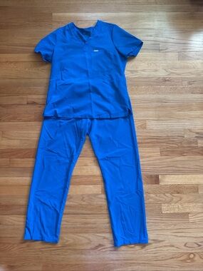Figs Blue Scrub Set Size Large